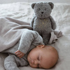 Moonie, Szumiący miś organic z lampką LED, kolor: Mineral Grey