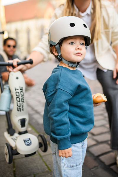 Scoot and Ride HK1 Push and Go 2w1 jeździk i hulajnoga dla dzieci 1-5 lat, kolor: Ash