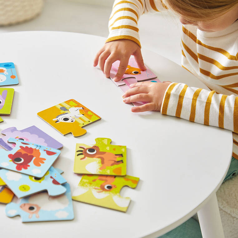 Pierwsze puzzle Zwierzęta i ich dzieci Janod - puzzle dla dzieci 2+