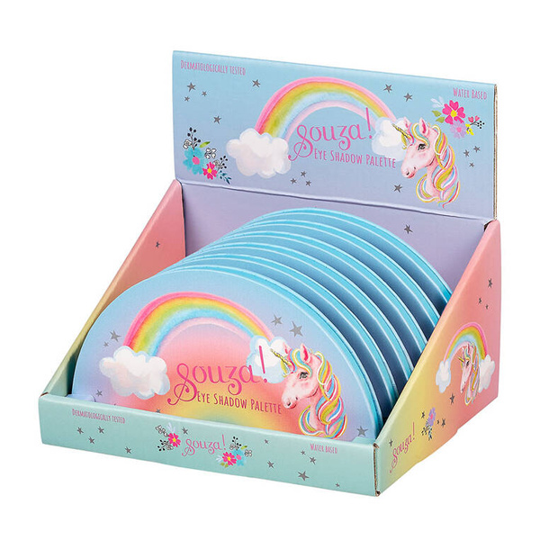 Paleta cieni do powiek z lusterkiem dla dzieci 11 el. Jednorożec, 4 lata+, Souza!