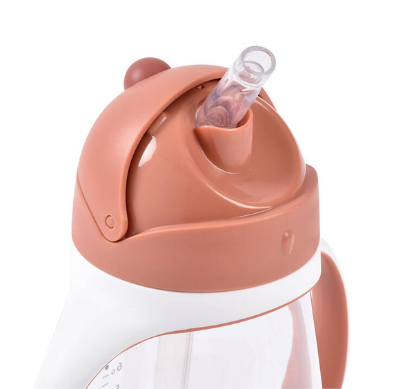 Butelka - kubek niekapek ze słomką i uchwytami 300 ml Terracotta 8 m+, Beaba