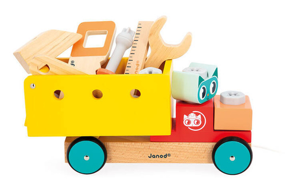 Samochód - Ciężarówka do składania do ciągnięcia Brico Kids 2 lata+, Janod