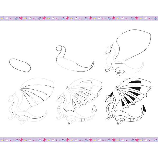 Zestaw kreatywny Rysowanie krok po kroku Fantastyczne stworzenia 7+, Janod