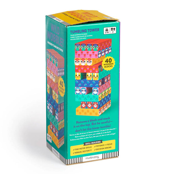 Gra zręcznościowa, drewniana - Chwiejąca się wieża dla dzieci 3+, Mudpuppy