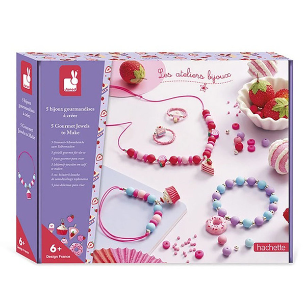 Zestaw kreatywny do tworzenia biżuterii Słodkości dla dzieci 6 lat+, Janod