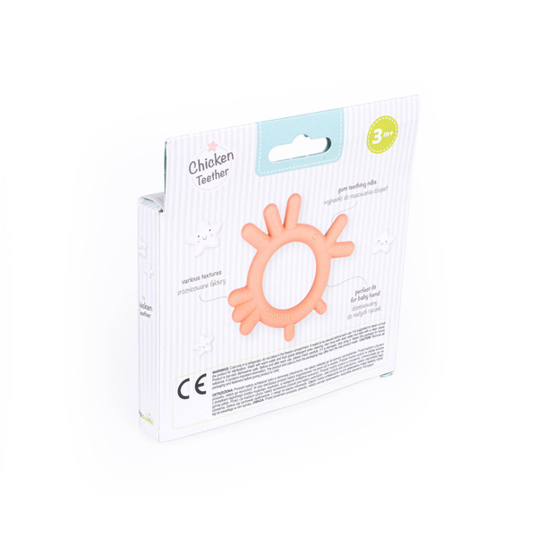 Silikonowy Gryzak kurczak Brzoskwiniowy, Giligums