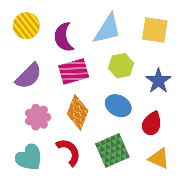 Zestaw kreatywny - naklejki Figury geometryczne dla dzieci, 3 lata+ Janod