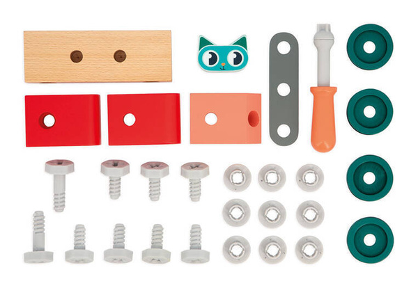 Samochód - Wóz Strażacki do składania Kot Brico ‘Kids 2 lata+, Janod