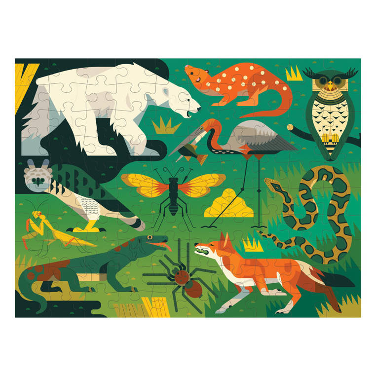 Puzzle dwustronne Mudpuppy 100 elementów - kolor zielony turkusowy
