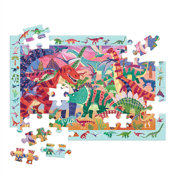 Puzzle obserwacyjne Potężne dinozaury 64 elementy, 4 lata+, Mudpuppy