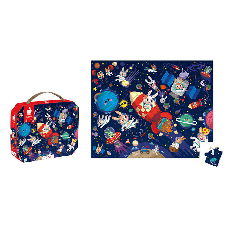 Puzzle Rakieta kosmiczna Janod 54 elementy - edukacyjne puzzle dla dzieci