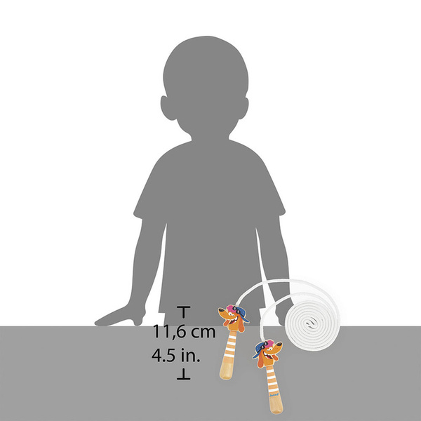Skakanka z drewnianymi rączkami Piesek, dla dzieci, 3 lata+, Janod