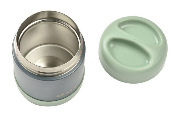 Pojemnik-termos obiadowy ze stali nierdzewnej z hermetycznym zamknięciem 300 ml Mineral grey/Sage green, Beaba