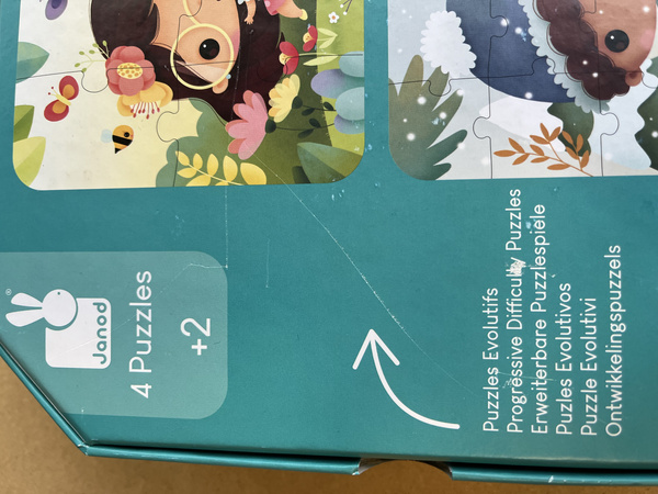 Puzzle progresywne w walizce Pory roku 4 układanki, 2+, Janod ***OUTLET***