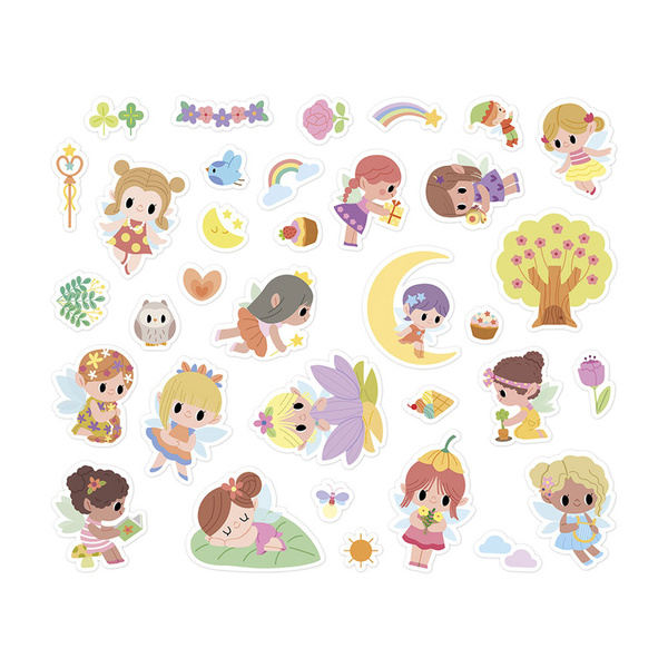 Zestaw kreatywny - książeczka z naklejkami Wróżki, dla dzieci, 3 lata+, Janod