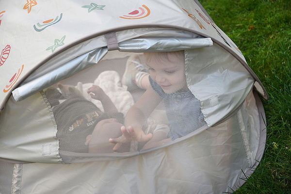 Namiot plażowy 100 cm średnicy, z moskitierą i pokrowcem Breezynest UV, Beaba