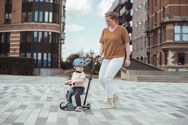 Scoot and Ride HK1 Push and Go 2w1 jeździk i hulajnoga dla dzieci 1-5 lat, kolor: Steel