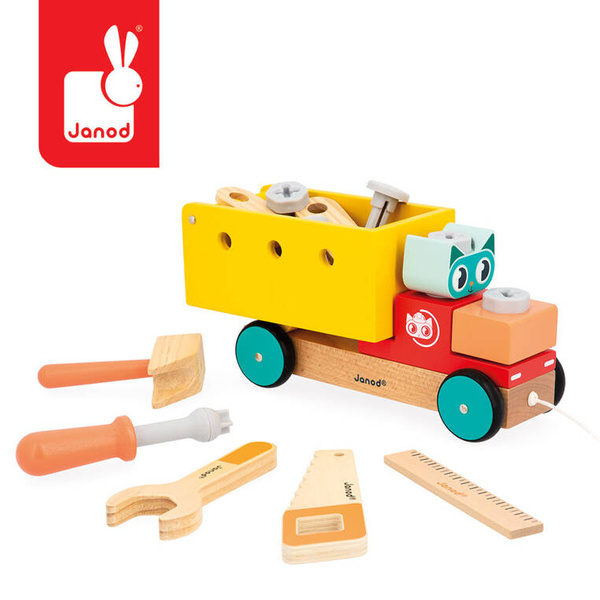 Samochód - Ciężarówka do składania do ciągnięcia Brico Kids 2 lata+, Janod