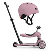 Zestaw: Scoot and Ride HK1 Push and Go 2w1 jeździk i hulajnoga dla dzieci 1-5 lat, kolor: Wildberry + kask rozm. S-M