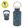 Lassig Bidon ze stali nierdzewnej z dodatkową zakrętką z ustnikiem 500 ml Happy Prints granatowy