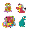 Zestaw kreatywny - książeczka z naklejkami Dinozaury , dla dzieci, 3+, Janod