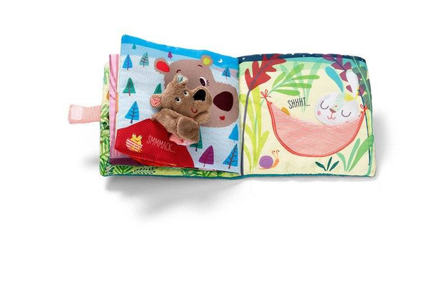 Książeczka z mini-pacynką na palec wielofunkcyjna Buziaki dla Cezara Niedźwiadek Cesar 12 m +, Lilliputiens