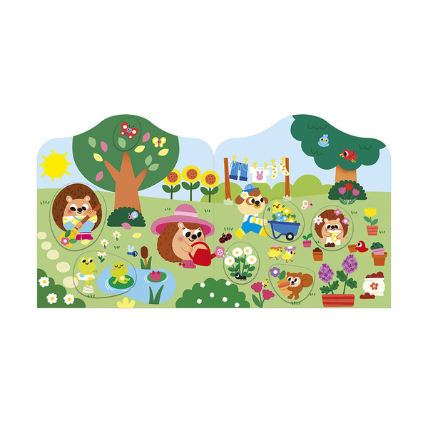 Zestaw kreatywny - książeczka z naklejkami Ogród , dla dzieci, 18 m+, Janod