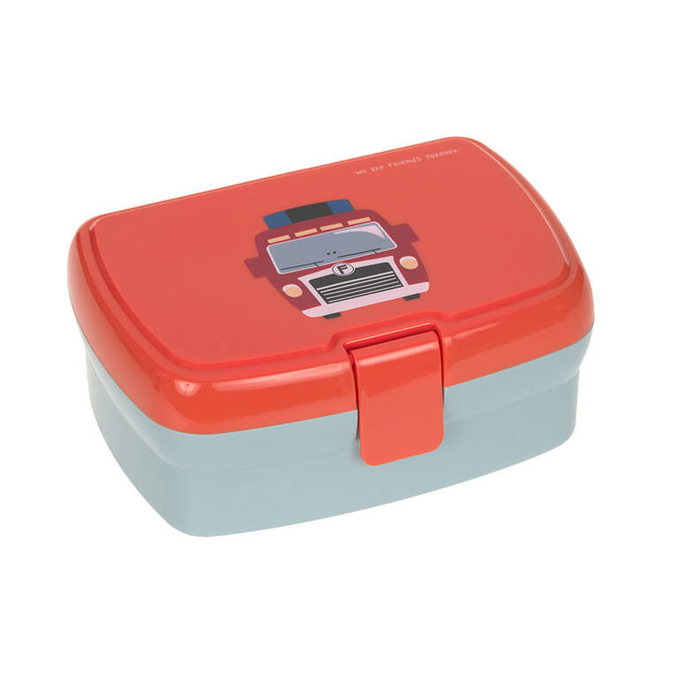 Bezpieczny lunchbox i bidon Lassig Tiny Drivers Wóz strażacki