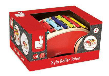 Metalowe cymbałki na wózeczku - instrument muzyczny dla dzieci 18 m+, Janod