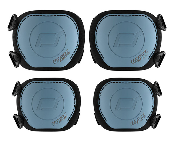 Scoot and Ride Ochraniacze dla dzieci, na rolki, wrotki, hulajnogę, rozm. XXS, kolor: Steel