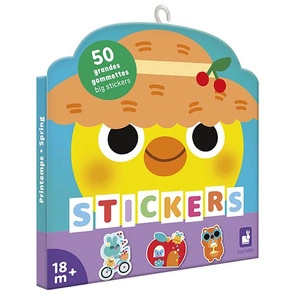 Zestaw kreatywny - książeczka z naklejkami Wiosna, dla dzieci, 18 m+, Janod