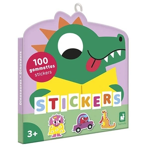 Zestaw kreatywny - książeczka z naklejkami Dinozaury , dla dzieci, 3+, Janod