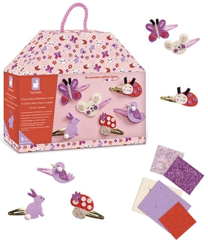 Zestaw kreatywny do tworzenia biżuterii Brokatowe spinki dla dzieci, 5 lat+, Janod