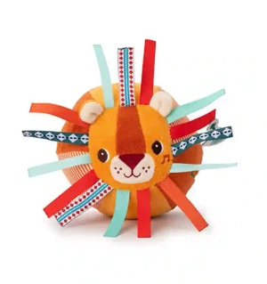 Piłeczka sensoryczna z dzwoneczkiem Lew Jack, dla dzieci 6 m+, Lilliputiens