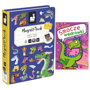 Układanka magnetyczna Magnetibook Smoki, dla dzieci, 3-8 lat, Janod