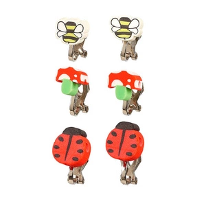 Klipsy do uszu dla dziewczynek biedronki Hasse, 3 pary, 4 lata+, Souza!