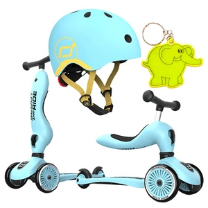 Zestaw: Scoot and Ride HK1 2w1 jeździk i hulajnoga dla dzieci 1-5 lat, kolor: Blueberry + kask rozm. XXS-S