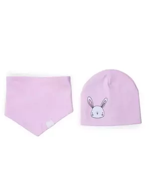Sinsay Czapka i chusta dziecięca gładkie z króliczkiem
