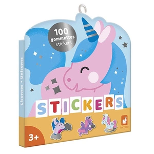 Zestaw kreatywny - książeczka z naklejkami Jednorożce, dla dzieci, 3+, Janod