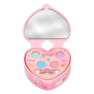 Szkatułka na biżuterię z lusterkiem i 4 cieniami do powiek Serce 3 lata+ ,Souza!