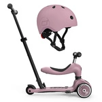 Zestaw: Scoot and Ride HK1 Push and Go 2w1 jeździk i hulajnoga dla dzieci 1-5 lat, kolor: Wildberry + kask rozm. S-M