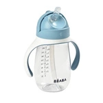 Butelka - kubek niekapek tritanowa ze słomką 300 ml windy blue, Beaba