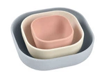 Zestaw 3 miseczek z silikonu Velvet grey/Cotton/Dusty rose, Beaba
