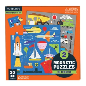 Puzzle magnetyczne 2w1 Środki transportu 20 elementów 4+, Mudpuppy