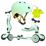 Zestaw: Scoot and Ride HK1 2w1 jeździk i hulajnoga dla dzieci 1-5 lat, kolor: Kiwi + kask rozm. XXS-S