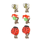 Klipsy do uszu dla dziewczynek biedronki Hasse, 3 pary, 4 lata+, Souza!