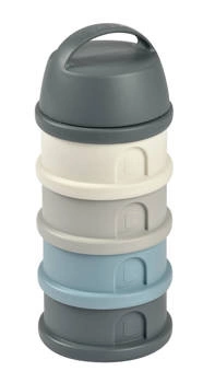 Pojemniki na mleko w proszku 4 komory mineral grey/blue, Beaba