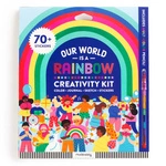 Mudpuppy Zestaw kreatywny z malowanką, wielokolorową kredką i naklejkami Tęczowy świat 6+