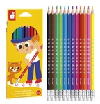 Zestaw kreatywny - Kredki ołówkowe zmazywalne z gumką, 3 lata+, Janod