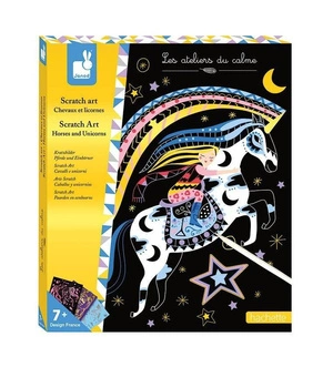 Zestaw kreatywny Do zdrapywania Konie i jednorożce 7+, Janod